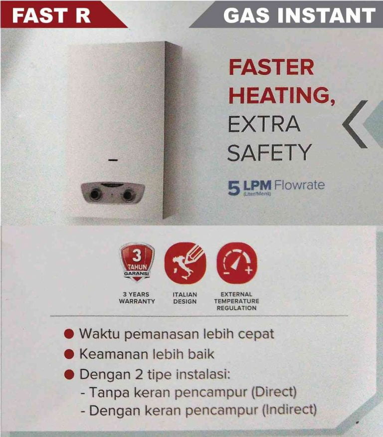 Ariston Fast R Instan Gas LPG Water Heater Pemanas Air ...