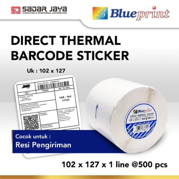 Direct Thermal Sticker Label 102 x 127 mm