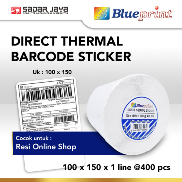 Direct Thermal Sticker Label 100 x 150mm