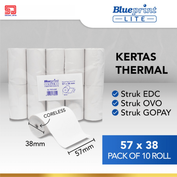 Blueprint Lite Paper Thermal EDC 57×38mm isi 10roll