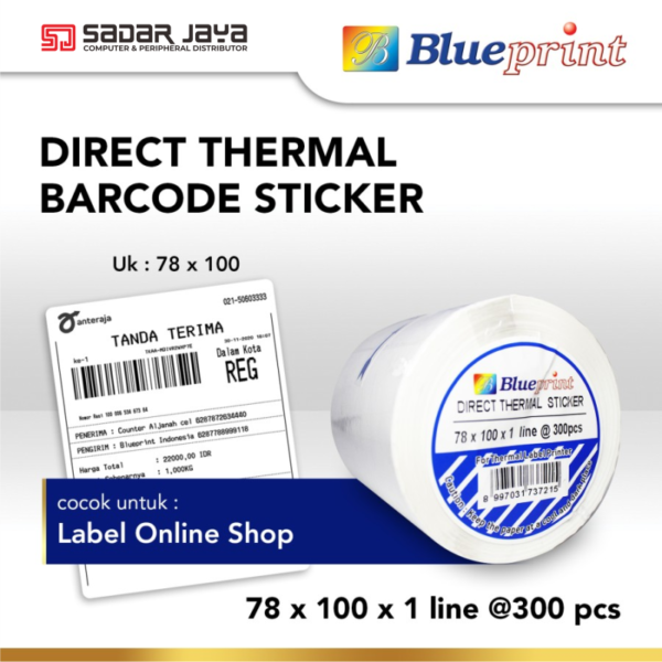 Direct Thermal Sticker Label 78 x 100mm