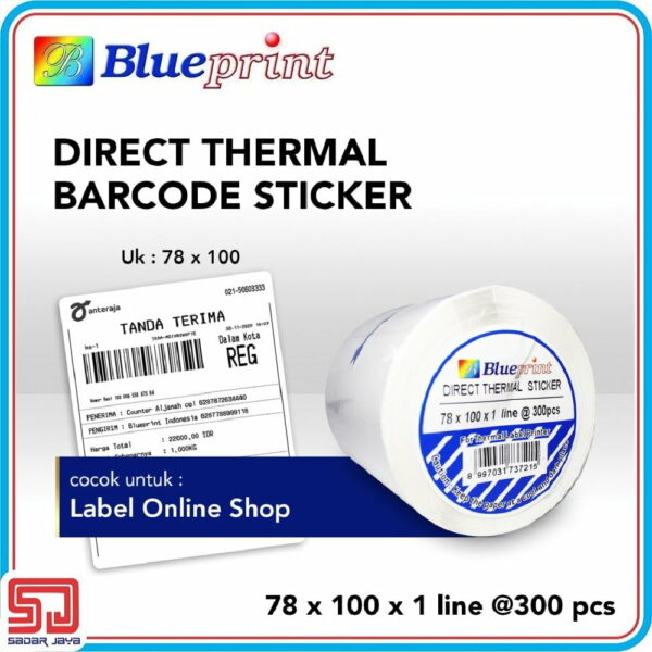 Direct Thermal Sticker Label 78 x 100mm