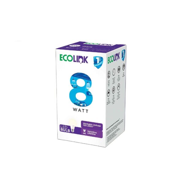 Ecolink LED Bulb 8W E27 3000K - Warm White