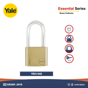 Yale Brass Padlock Long Shackle YE1/40/152/1 Gembok Kuningan Kunci Rumah