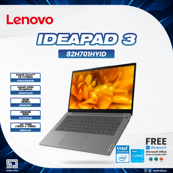 Notebook Lenovo IdeaPad 3 14ITL6 82H701HYID