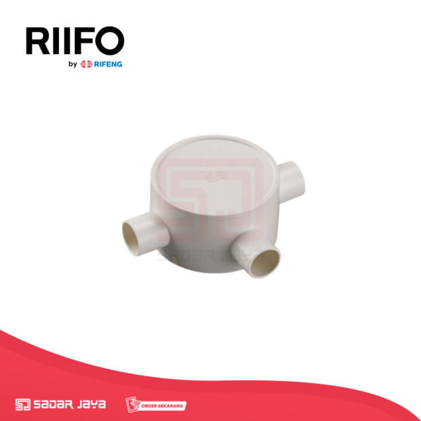 RIIFO 3 Way Round Junction Box Conduit PVC