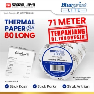 Blueprint Lite Paper Thermal 80mm LONG Kertas Struk 80x80 Nota Tiket Antrian Karcis Parkir PPOB